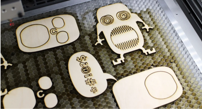 Billede af lasercuttet Trold usamlet 